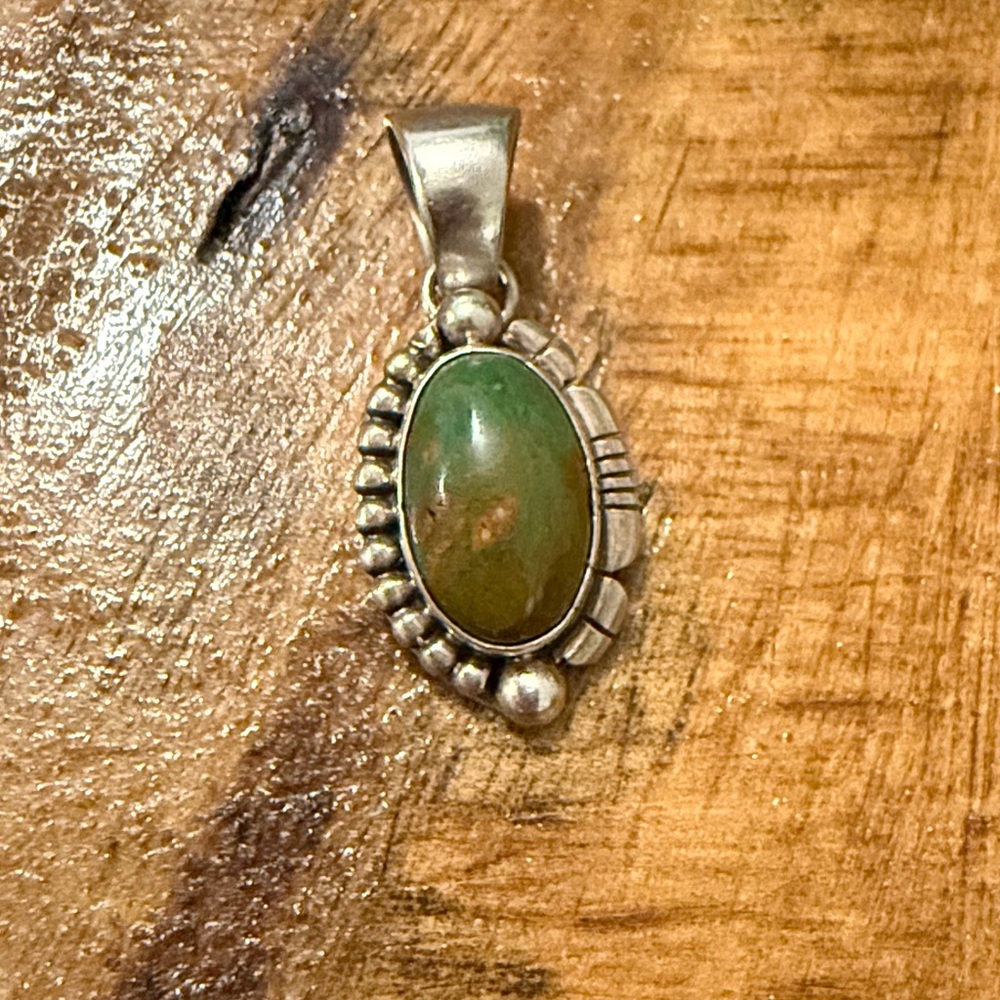 Navajo Royston Turquoise & Sterling Silver Pendant